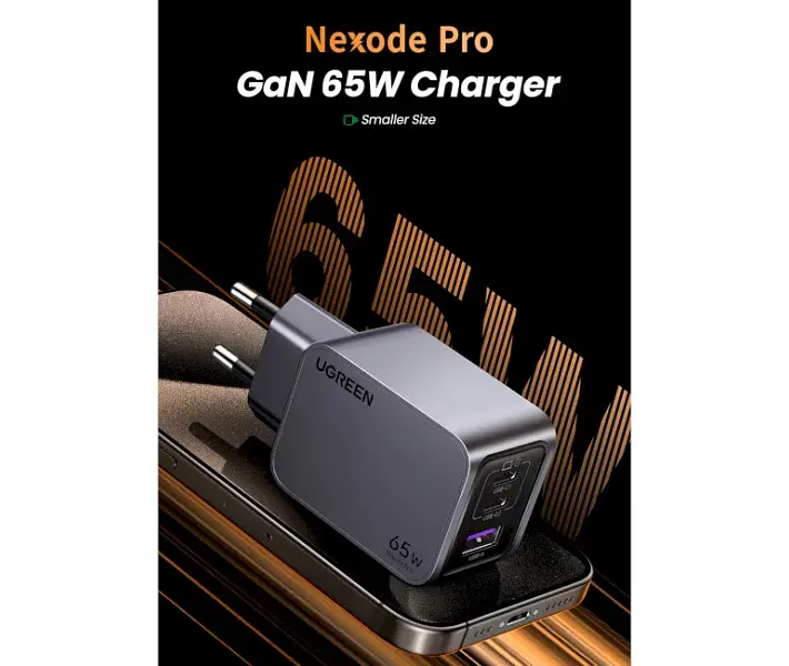 Зарядное устройство для Ugreen Nexode Pro 65W 3-Port GaN Fast MacBook iPhone Charger X755 - фото 8