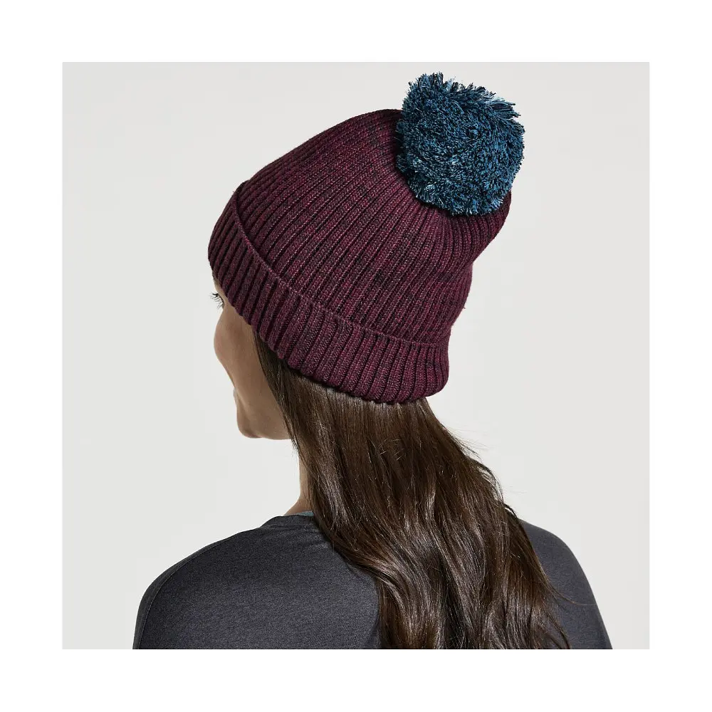 Шапка Saucony Rested Pom Beanie Bordeaux Red (1097-800031-SU UNI) - фото 2