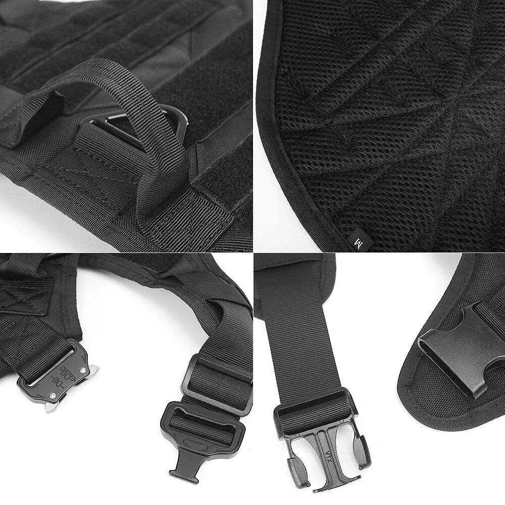 Шлейка для собак Harness K9 Long, металева пряжка фастекс і система MOLLE, Чорний, XL - фото 6