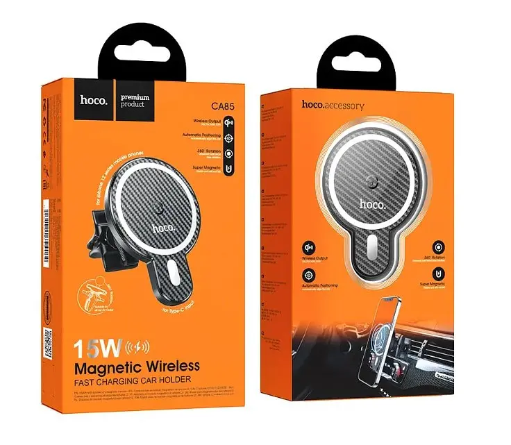 Автомобільний тримач для телефону Hoco CA85 з бездротовою зарядкою MagSafe 5W-15W - фото 8