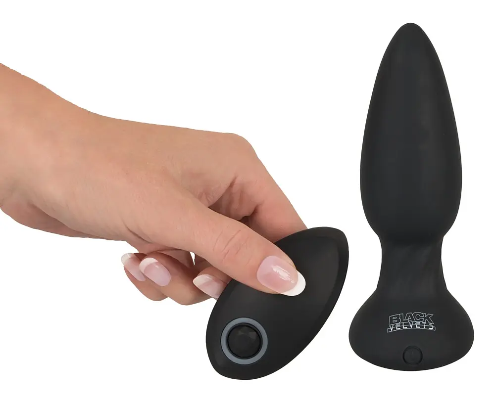 Анальна пробка Orion Black Velvets RC Shaking Plug 14.2 см (чорний) - фото 5