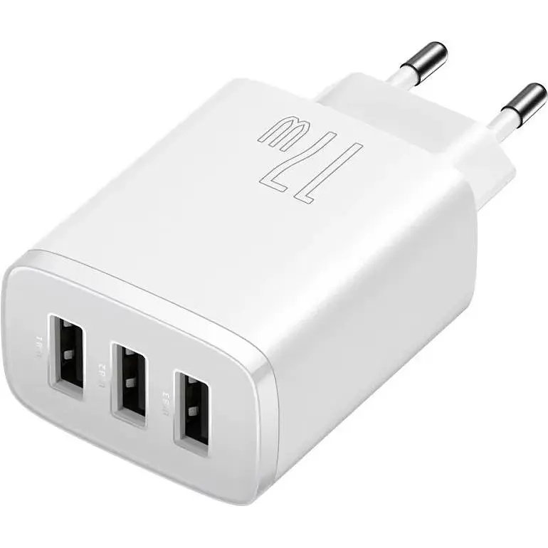 Зарядний пристрій Baseus Compact Charger 3U 17W EU white (CCXJ020102) - фото 3