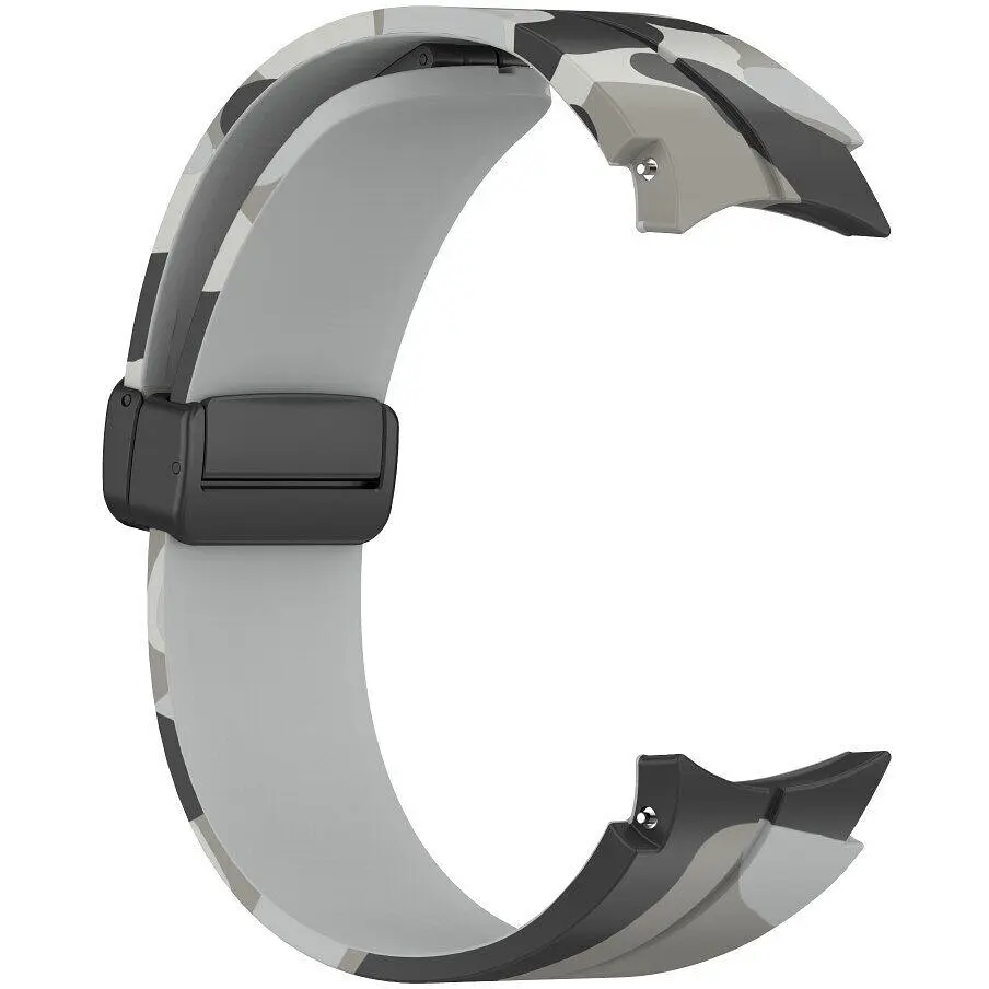 Ремінець для Samsung Galaxy Watch 6 - сіро-чорний ширина кріплення 20мм силікон Watchbands Cls-color (W30-7WB695666196) - фото 3