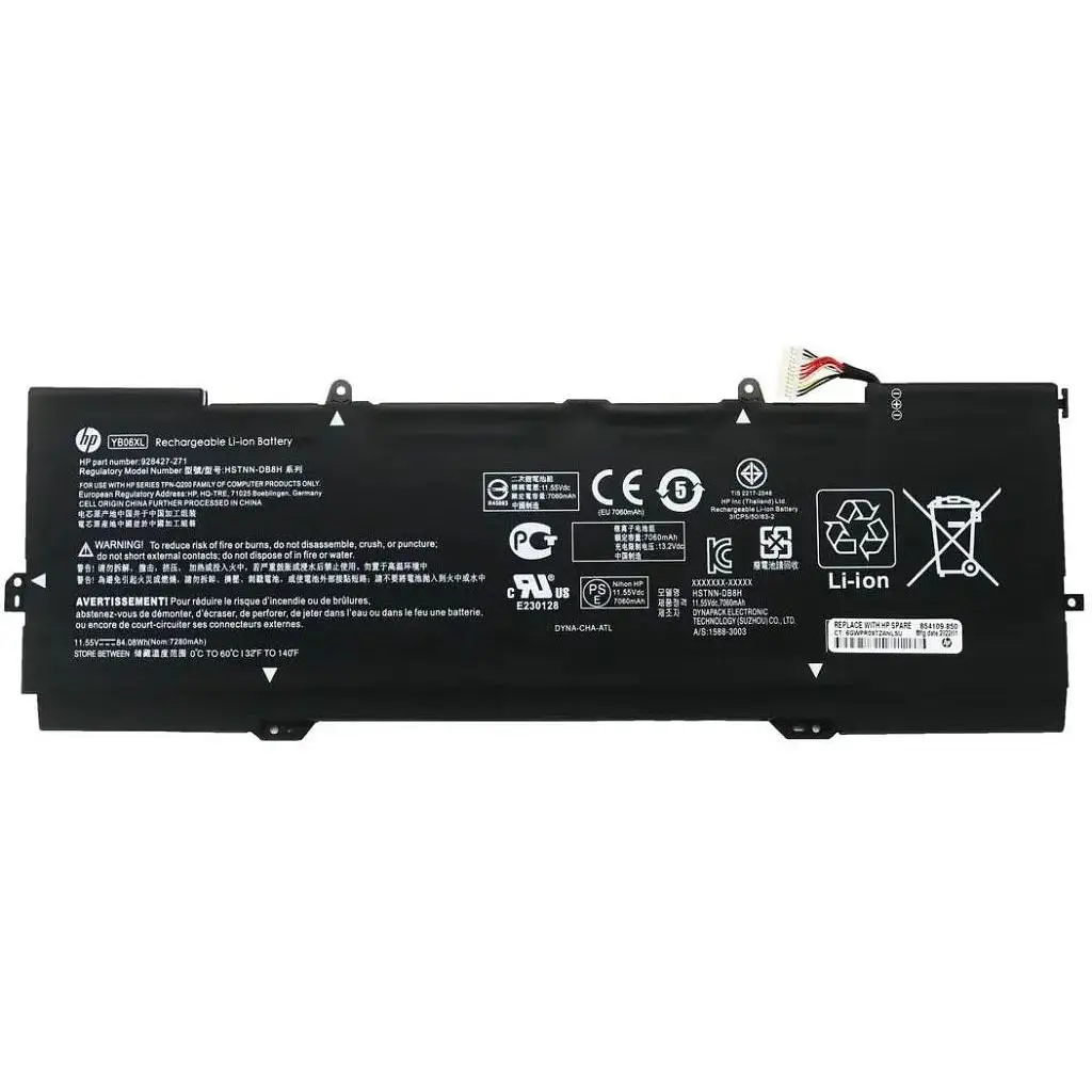 Акумулятор до ноутбука HP Spectrex360 15-CH YB06XL, 7280mAh (84.08Wh), 6cell, 11.55V, Li-ion (A47739) - фото 1
