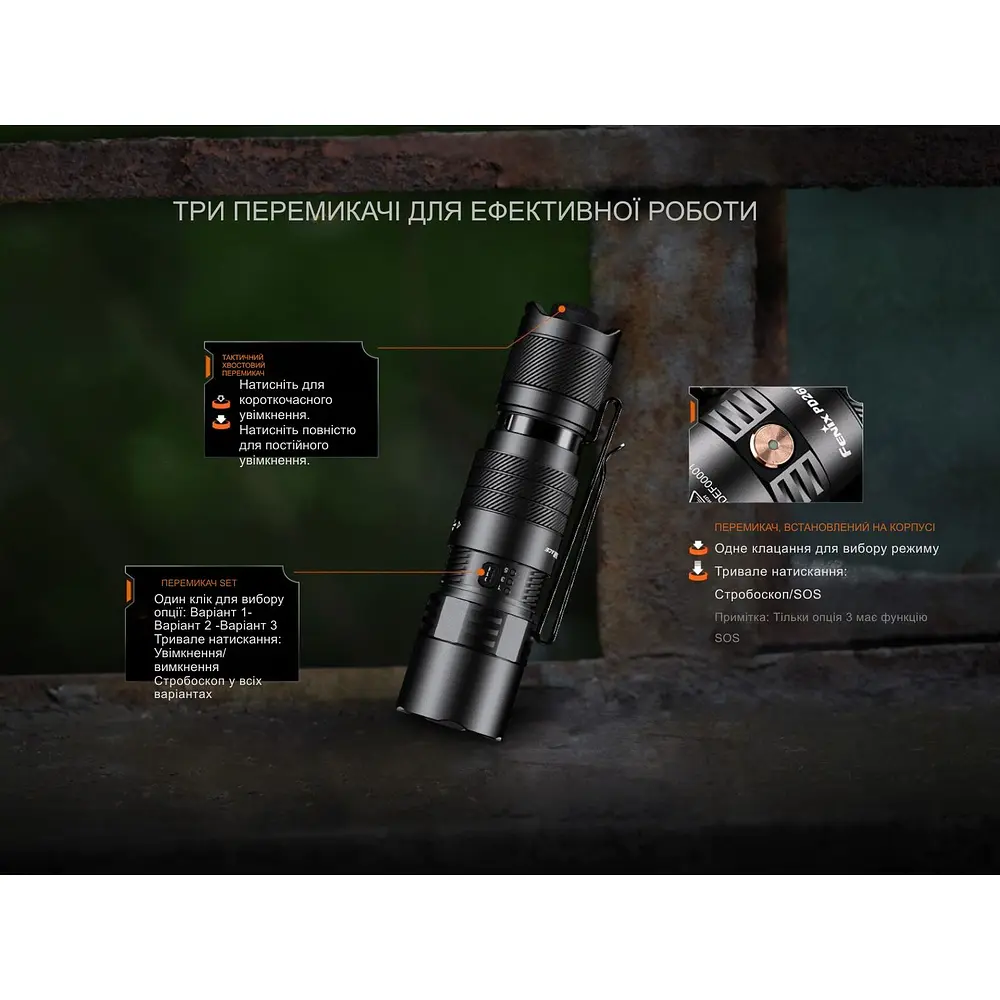 Ліхтар тактичний кишеньковий Fenix PD26R ACE 1300 лм - фото 14