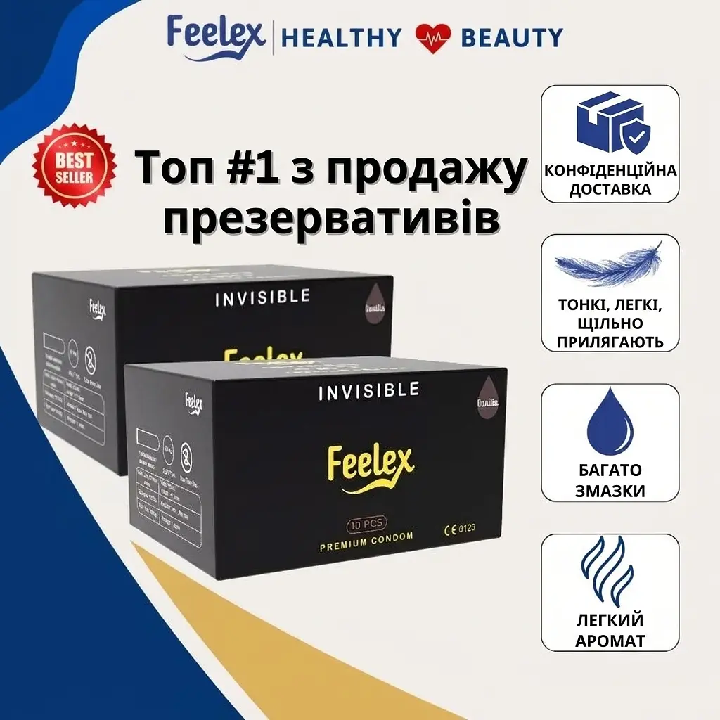 Презервативи ультратонкі Feelex Invisible 0.01 мм натуральний латекс 10 шт - фото 5