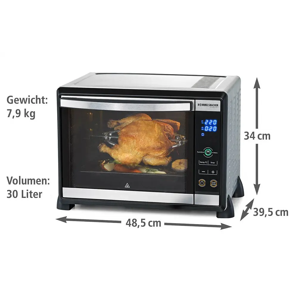 Электропечь с грилем Rommelsbacher BGE 1580/E, 30 л - фото 3