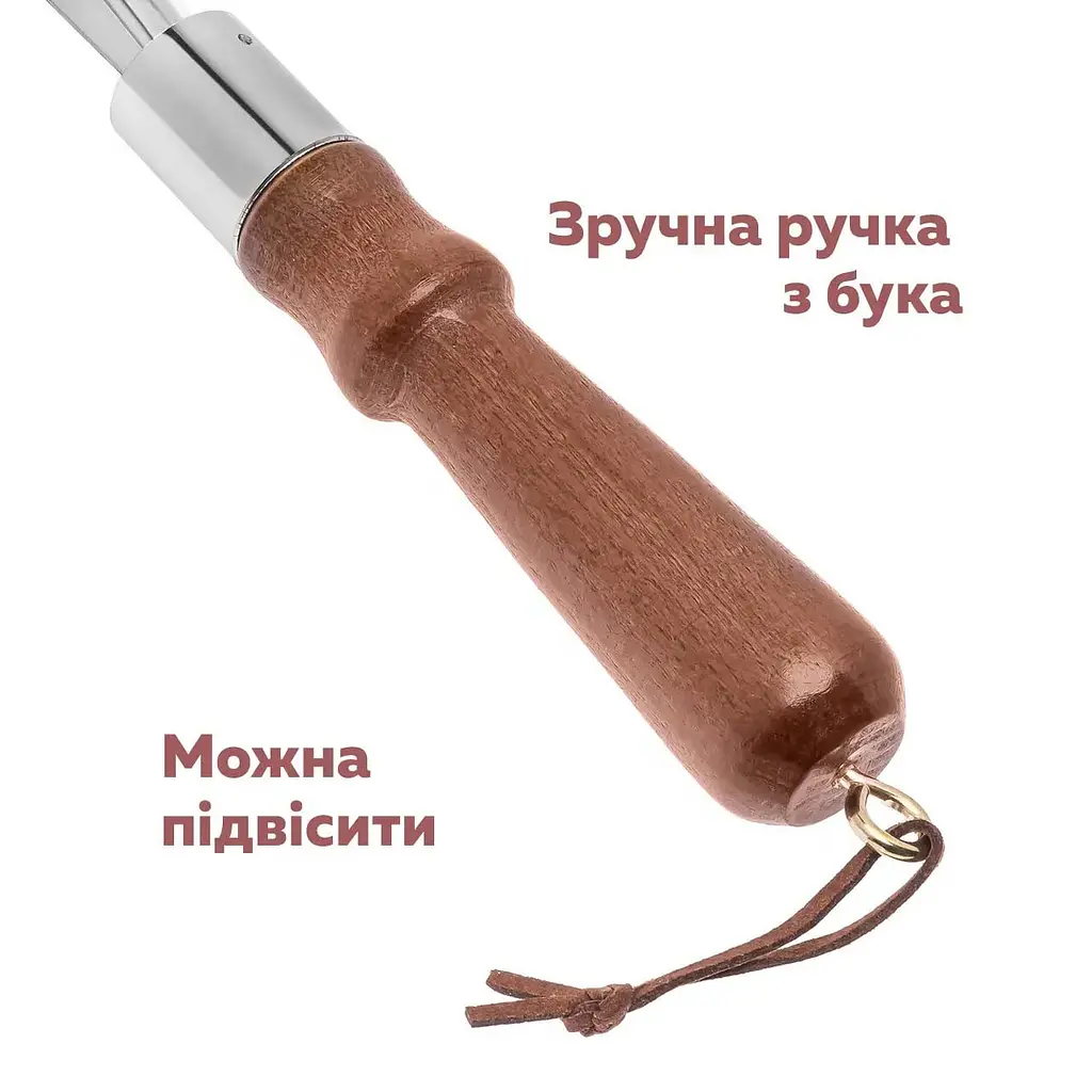 Набір ложок ріжок лопатка для взуття з дерев'яною ручкою 31 і 40 см (2 штуки в комплекті), Господар Коричневий 84330 - фото 5