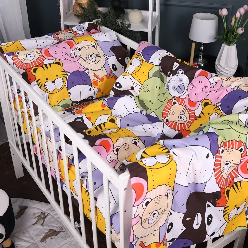 Простирадло MirSon Kids Time 17-0674 Rainbow Zoo бязь 150х200 см (2200010186109) - фото 4