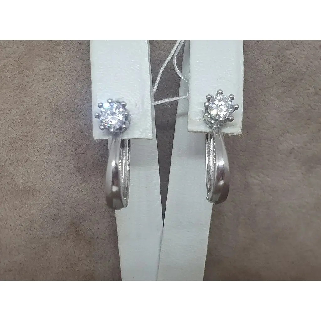 Срібні сережки Ювелір Стандарт з фіанітами. 2833 - фото 4