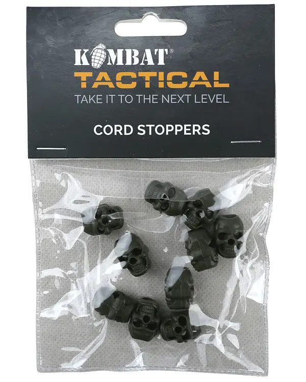 Стопери для шнурка Kombat UK Skull Cord Stoppers 10 шт Оливковий (1000-kb-scs-olgr) - фото 4