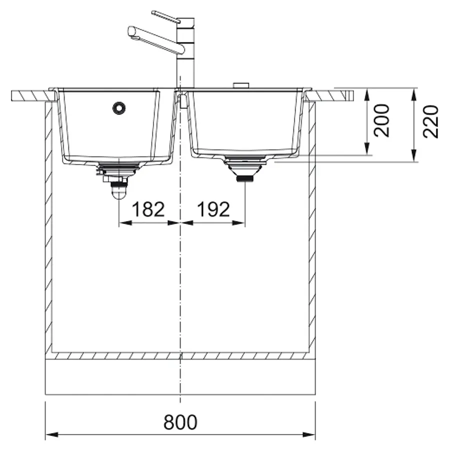 Кухонная мойка Franke Urban UBG 620-78 (114.0701.791) гранитная - врезная - Чёрный матовый - (пластиковый коландер в комлекте) - фото 3