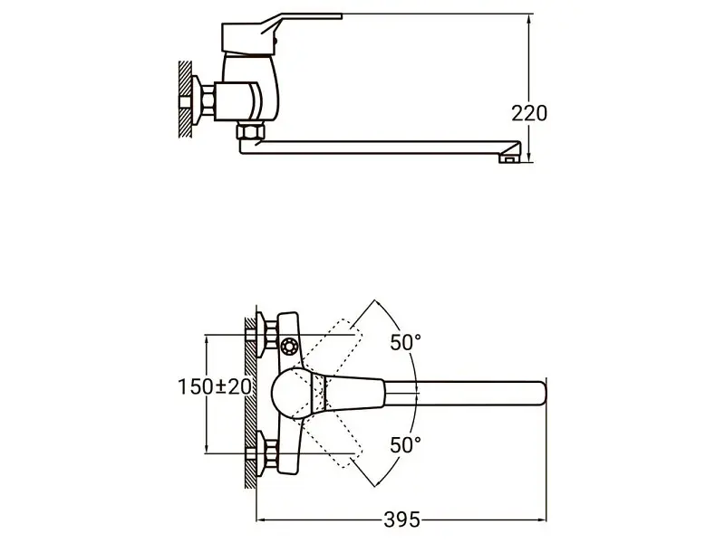 Змішувач для ванни з довгим виливом Aquatica NL-2C243C - фото 5