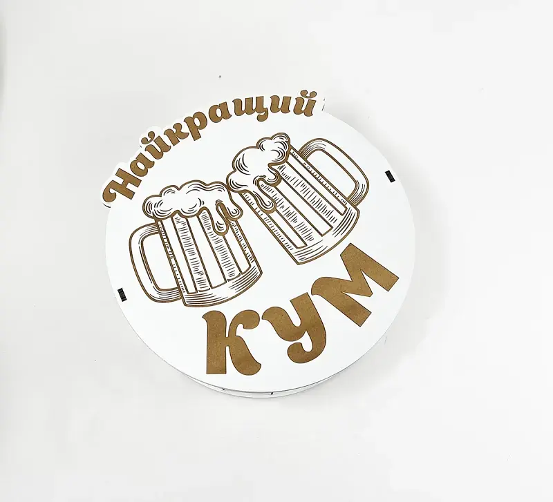 Коробка кругла "Найкращий кум"з гравіюванням - фото 2