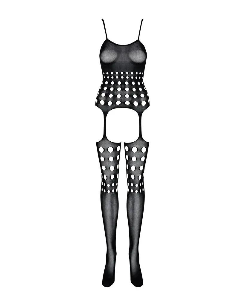 Бодистокинг Obsessive Bodystocking G310 топ чулки подвязках круглые вырезы S/M/L - фото 5