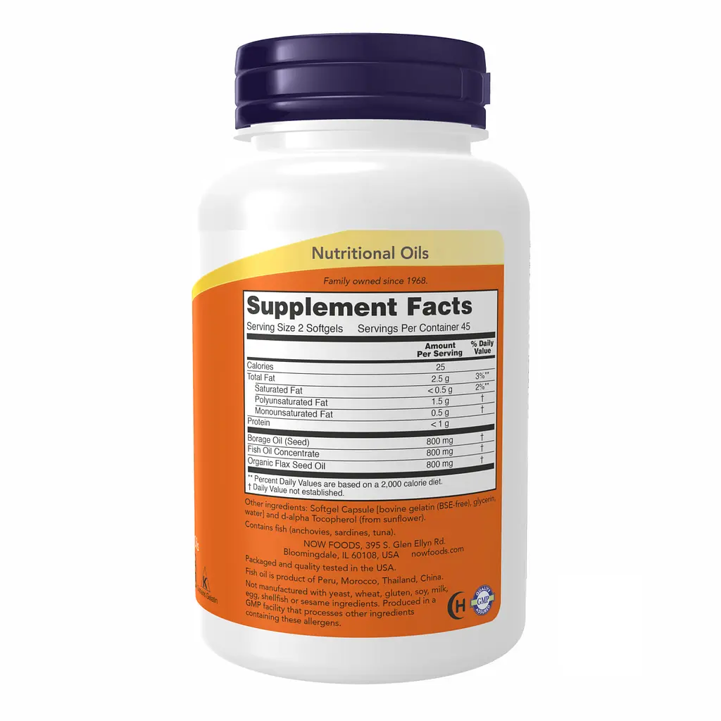 Омега-3-6-9 Now Foods Super Omega 3-6-9 1200 мг 180 sgels - фото 2