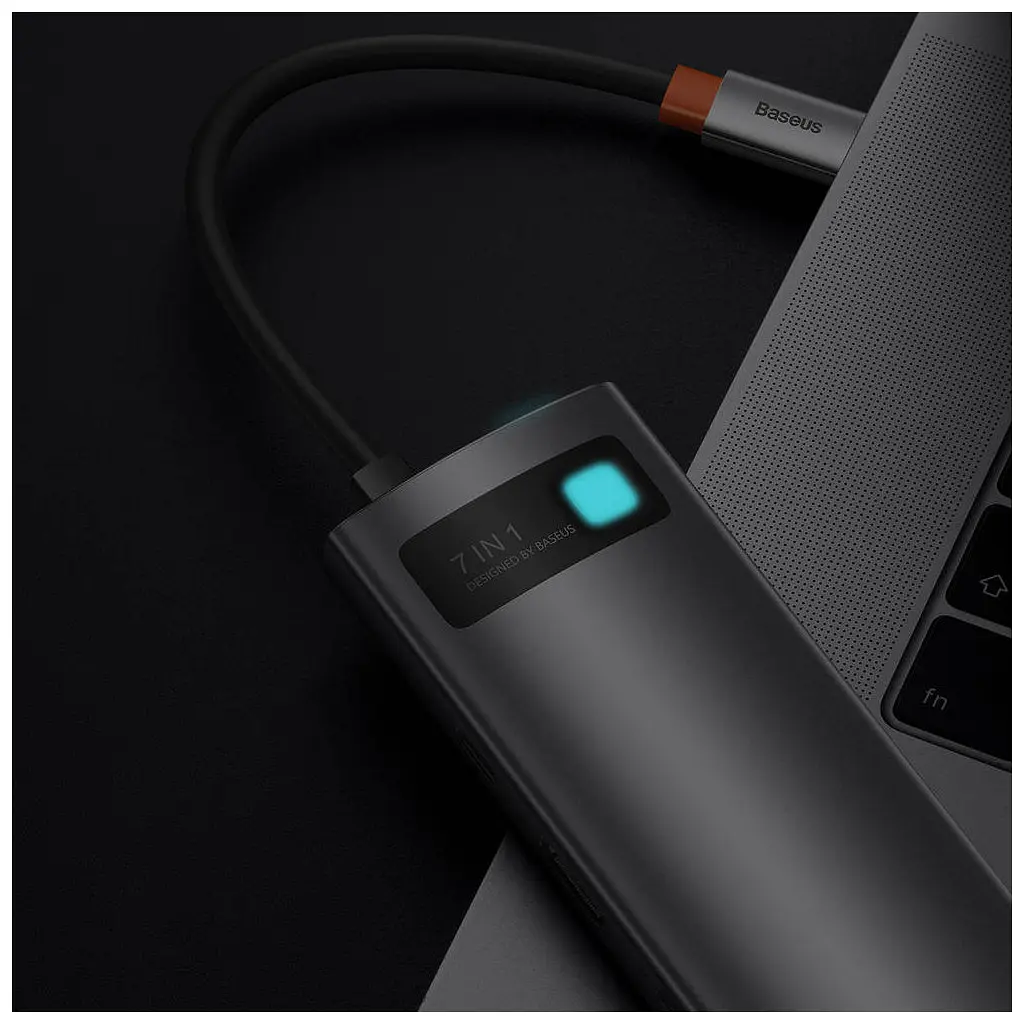 Порт-реплікатор Baseus 7-in-1 Metal Gleam Series Type-C to HDMI+USB+SD/TF Docking Station (WKWG020113) - фото 9