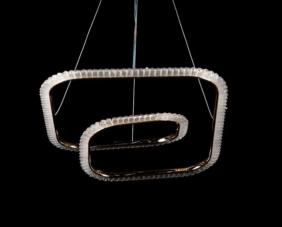 Люстра стельова LED Splendid Ray LF9808/1, регулювання висоти 20-115 см, золото, білий, сучасний стиль - фото 2