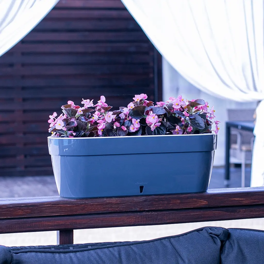 Вазон Santino Asti Window Box антрацит-белый 12 л (2021519) - фото 7