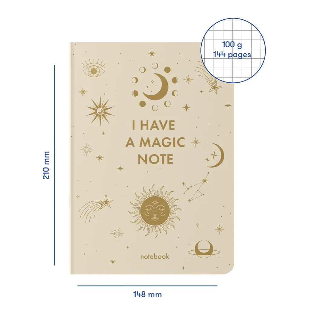 Блокнот у клітинку «I HAVE A MAGIC NOTE» бежевий - фото 2