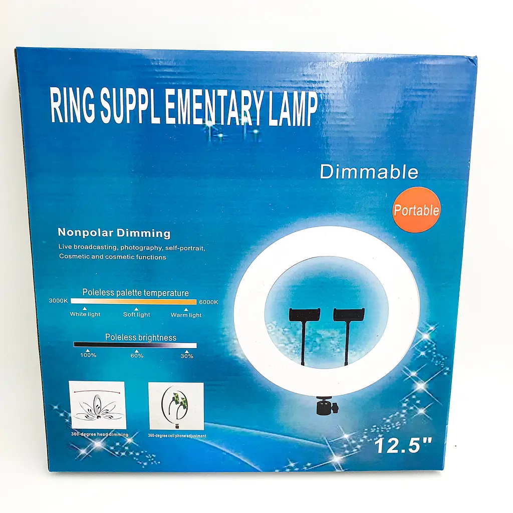 Кільцева LED лампа 33см 25W з тримачем для телефону кільцеве світло 3 режими свічення Ring Light - фото 6