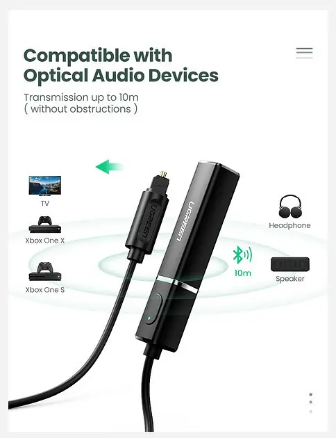 Адаптер передавач UGREEN Bluetooth 5.0 Transmitter Audio Adapter (50213) - фото 3