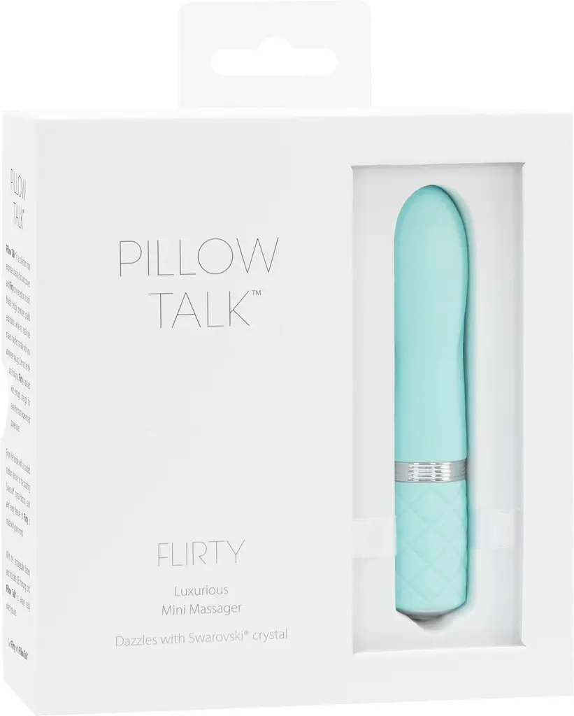 Розкішний вібратор PILLOW TALK - Flirty з кристалом Swarovski, гнучка головка Колір: Бірюзовий - фото 7