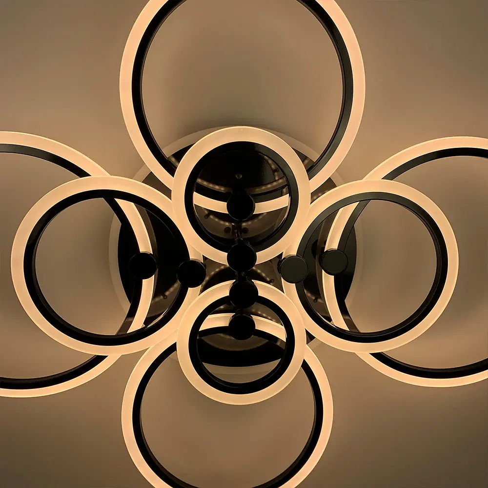 Светодиодная люстра Senta на 8 колец в черном корпусе Line.F A 2374/8 RGB BK - фото 5