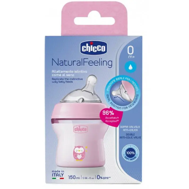 Пляшечка для годування Chicco Natural Feeling Color 150 мл +0 міс Рожева (81311.10) - фото 9