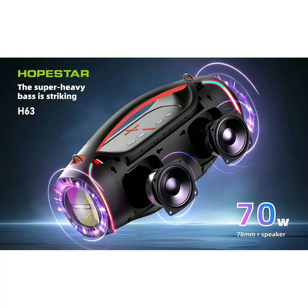 Портативна акустика Hopestar H63 70W Black [164090] - фото 3