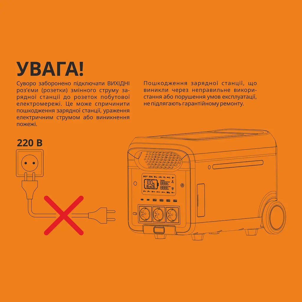 Портативна зарядна станція Videx Oasis 3000W 2560Wh (VPS-SG1-3KW) - фото 13