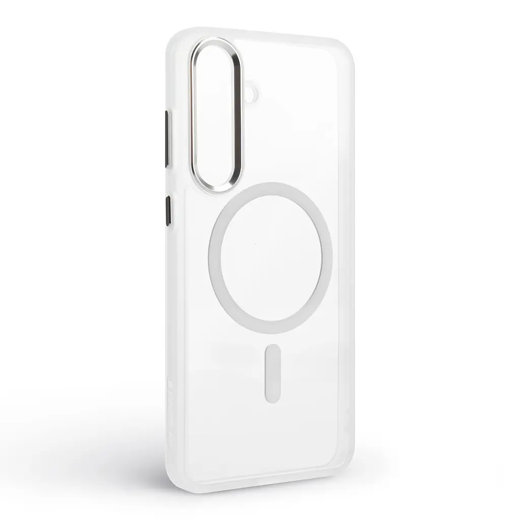 Чехол для Samsung Galaxy S25 FE 5G, Unit MagSafe, белый, прозрачный, магсейф, противоударный, магнитный, панель-накладка с поддержкой MagSafe, с поддержкой беспроводной зарядки, TPU+PC, защита всего корпуса, ударостойкий, ArmorStandart (ARM89159) - фото 2