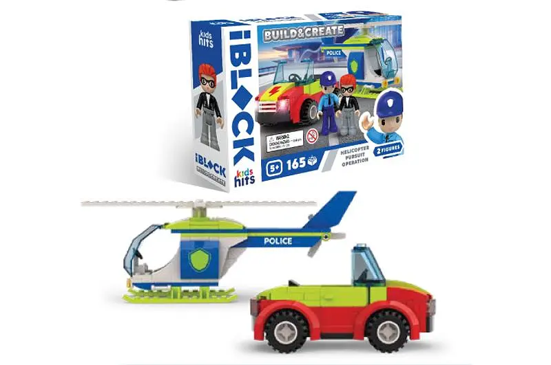 Конструктор IBLOCK JUNIOR KH41/003/1 165 деталей Helicopter Pursuit Operation 24x16x6 см Kids hits