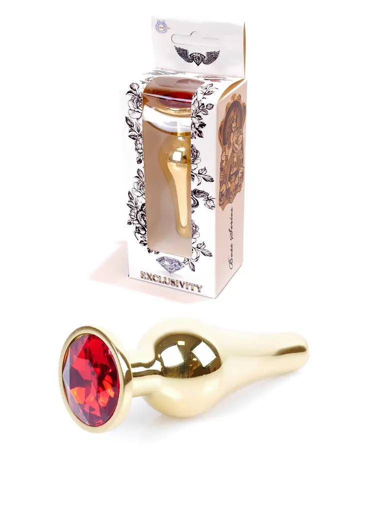 Анальна пробка Jawellery Gold BUTT PLUG-Red Boss Series 64-00064 100334