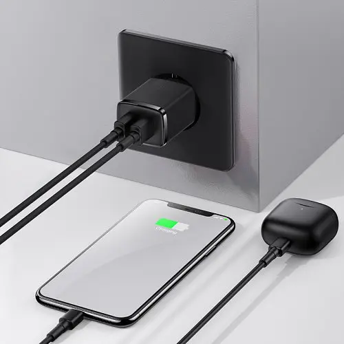 Сітчасте зарядне пристрій Baseus Compact Charger 2U 10.5W EU чорний CCXJ010201 - фото 6