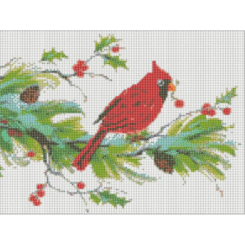 Алмазна мозаїка Santi Червоний кардинал, 30х40 см (954130) - фото 3