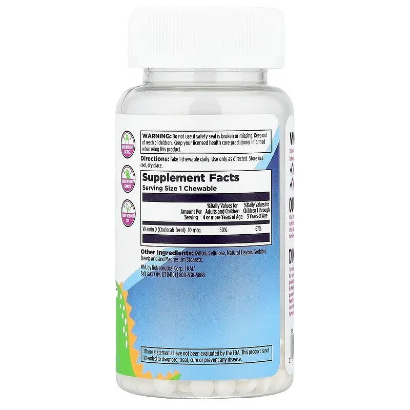 Амінокислота KAL Vitamin D-Rex, 90 жувальних таблеток - Жуйка vit0004002 - фото 2