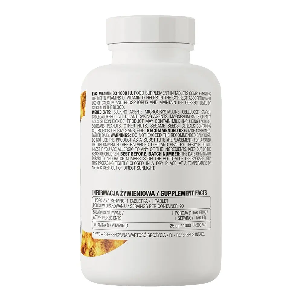 Холекальциферол OstroVit Vitamin D3 1000 IU, 90 таблеток - фото 2