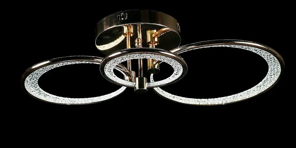 Люстра потолочная LED Splendid Ray LT98120/1+1+1, 120W, золото, белый, современный стиль с пультом, димер. - фото 2