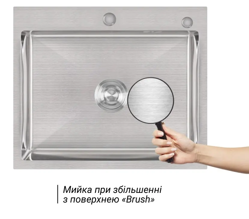 Кухонна мийка Lidz H6050 Brush 3.0/1.0 мм (LIDZH6050BRU3010) - фото 2