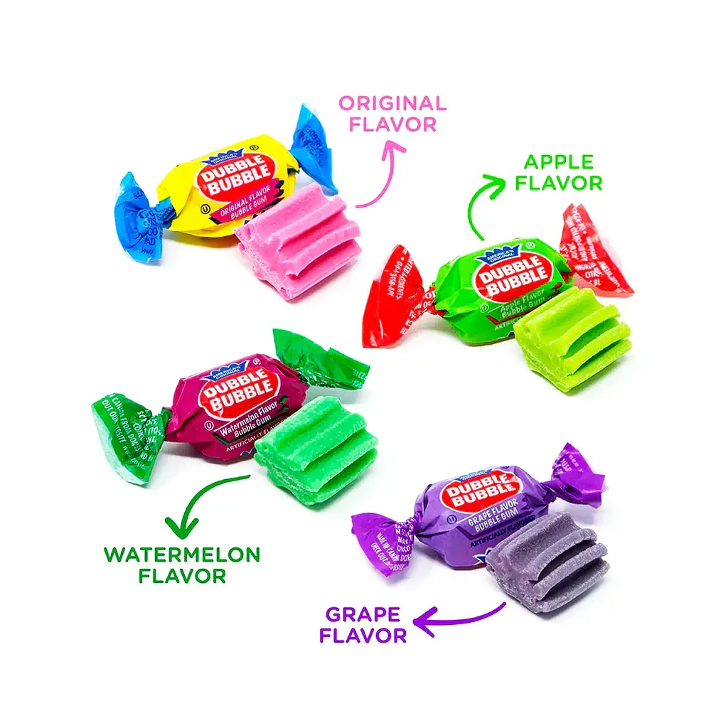 Жуйки Dubble Bubble Assorted Flavors gluten free 300шт - фото 5