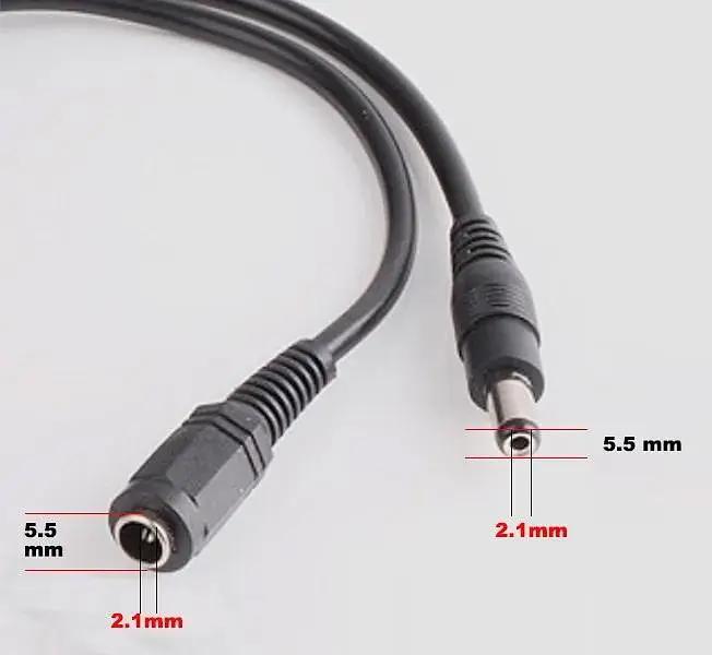 Кабель подовжувач 2м для ip-камери, роутера, медіаконвертера, безперебійника 2 метра 12В DC12V Power Extension Cable 5.5*2.1мм тато-мама - фото 2