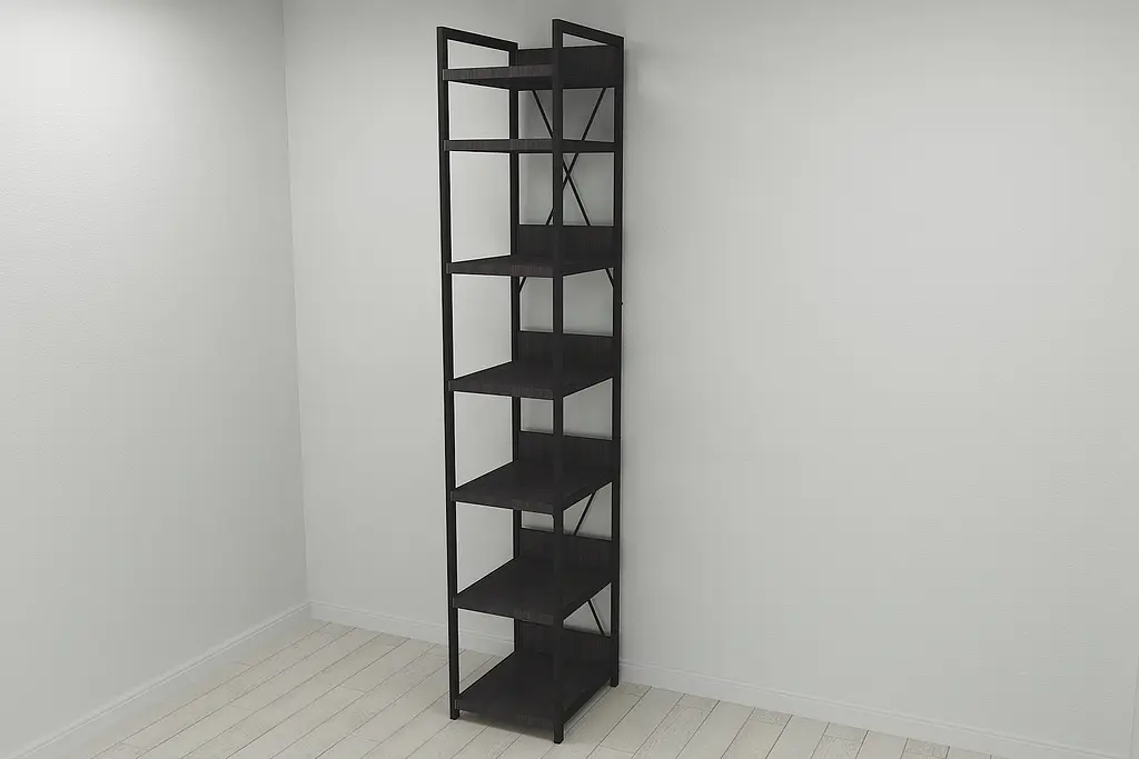 Шафа Гардероб Уні секція 4 серії Конект Ferrum-decor 220x40x50см Чорний метал ДСП Венге Магія 32 мм (FRD-104548) - фото 2