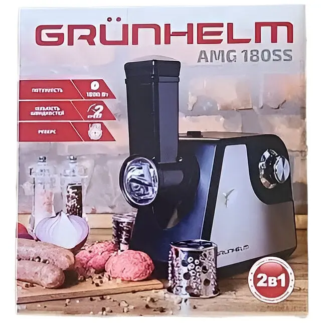 Електрична м'ясорубка  GRUNHELM AMG180SS  з насадками - фото 2