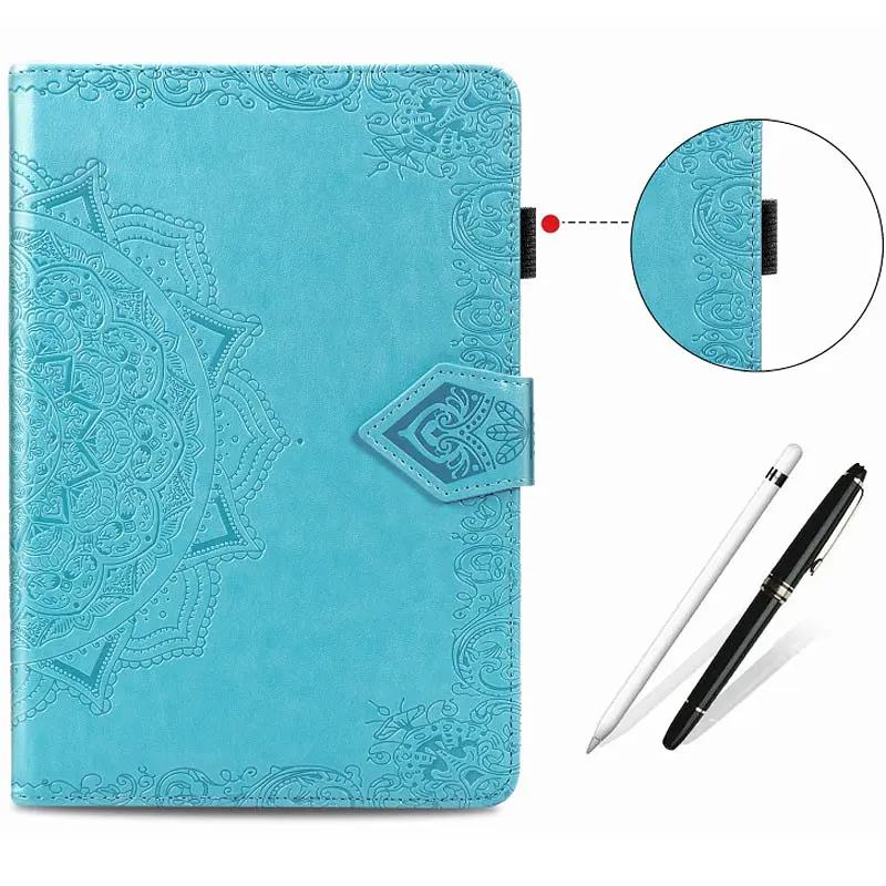 Кожаный чехол Art Case с визитницей для Samsung Galaxy Tab S7+ Голубой - фото 4