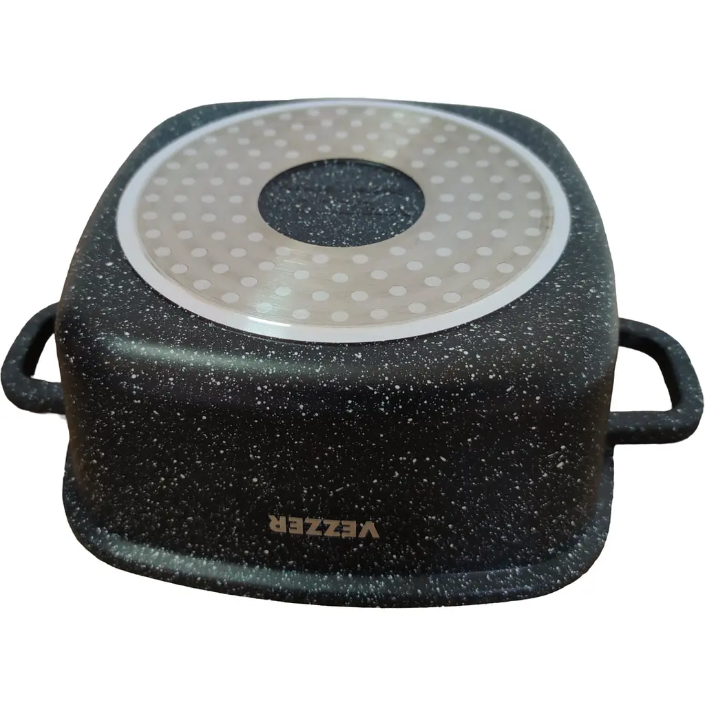 Каструля Vezzer квадратна з кришкою 20 см 2.5 л чорна (VZ8007) - фото 3