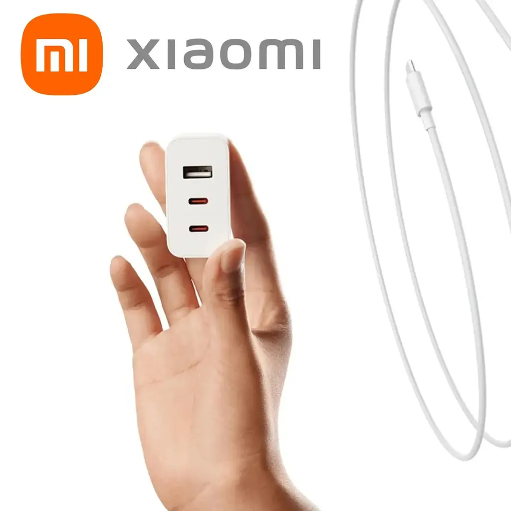 Зарядный комплект-блок и кабель Xiaomi 67W 3 выхода GaN Charger 2 USB-C + 1 USB-A - фото 6
