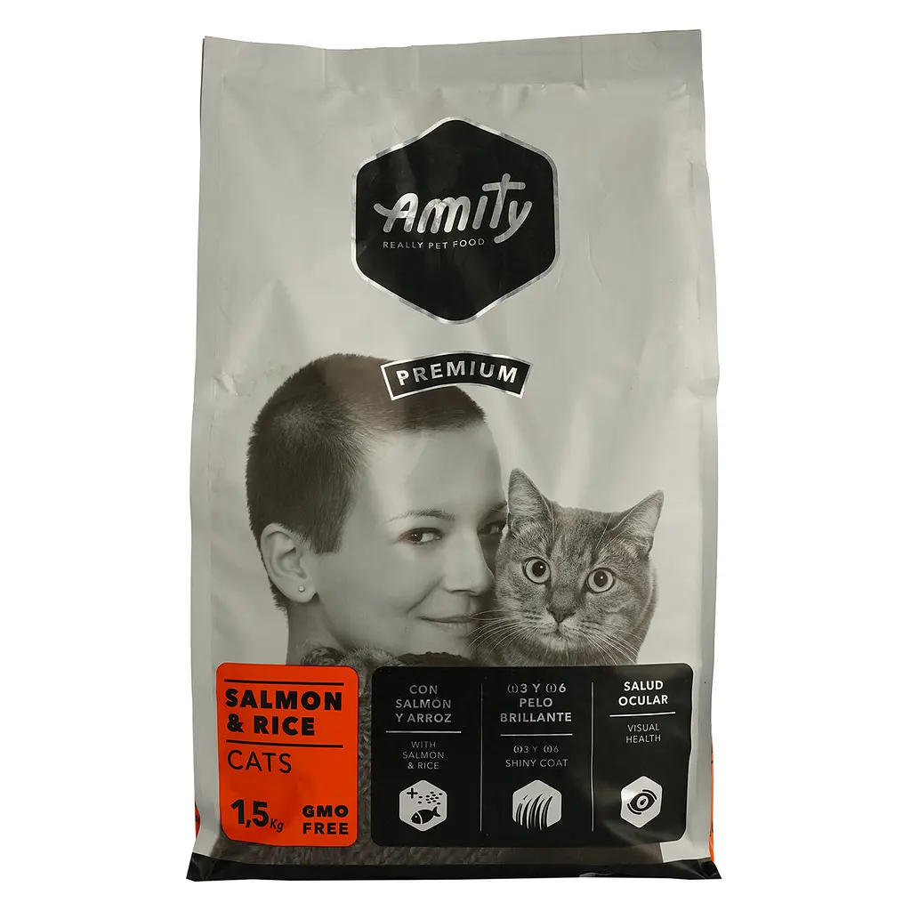 Сухой корм для кошек Amity Salmon&Rice ежедневный с лососем и рисом 1.5 кг - фото 2