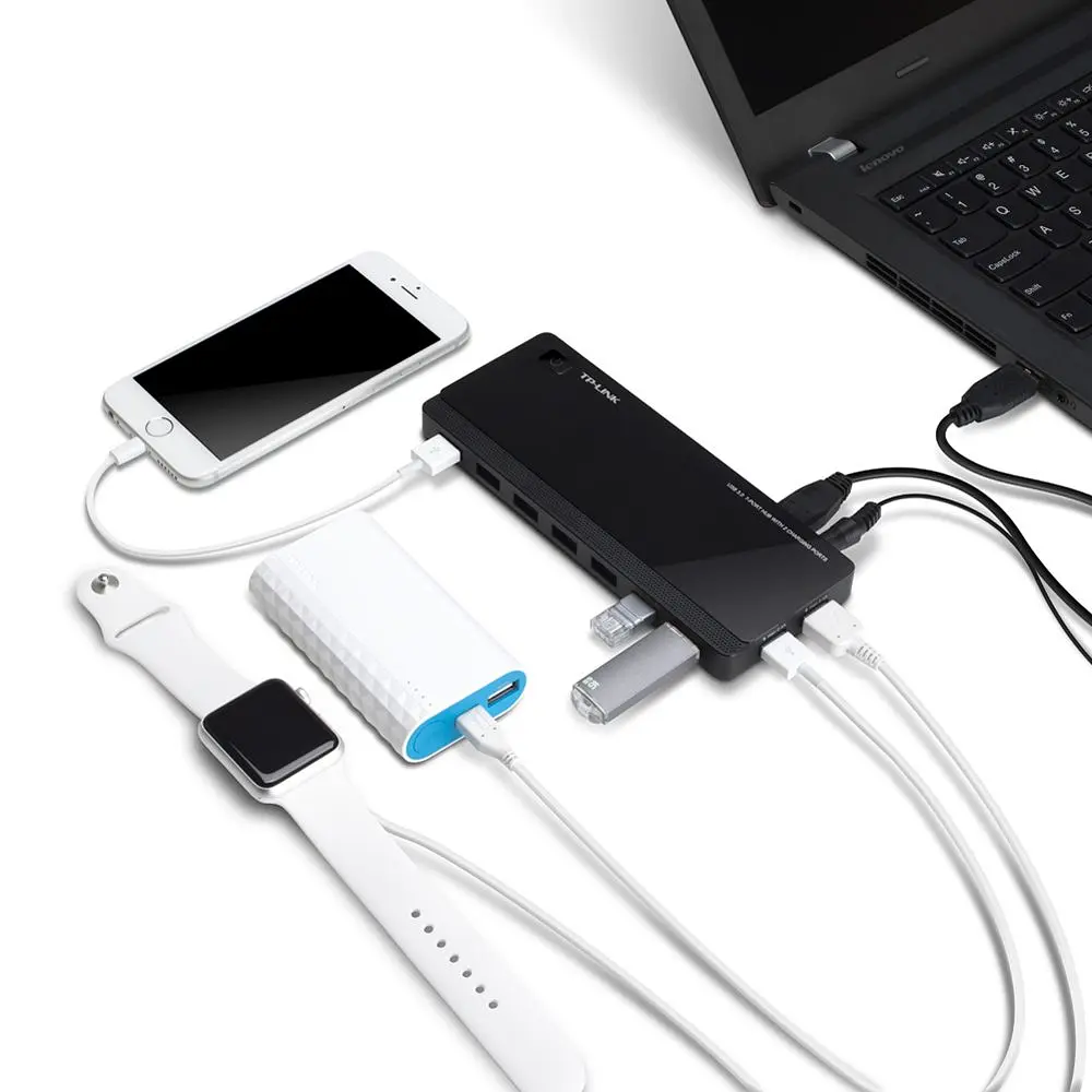 Разветвитель USB Hub TP-Link UH-720 7 портов USB3.0 (2 порта для зарядки) - фото 3