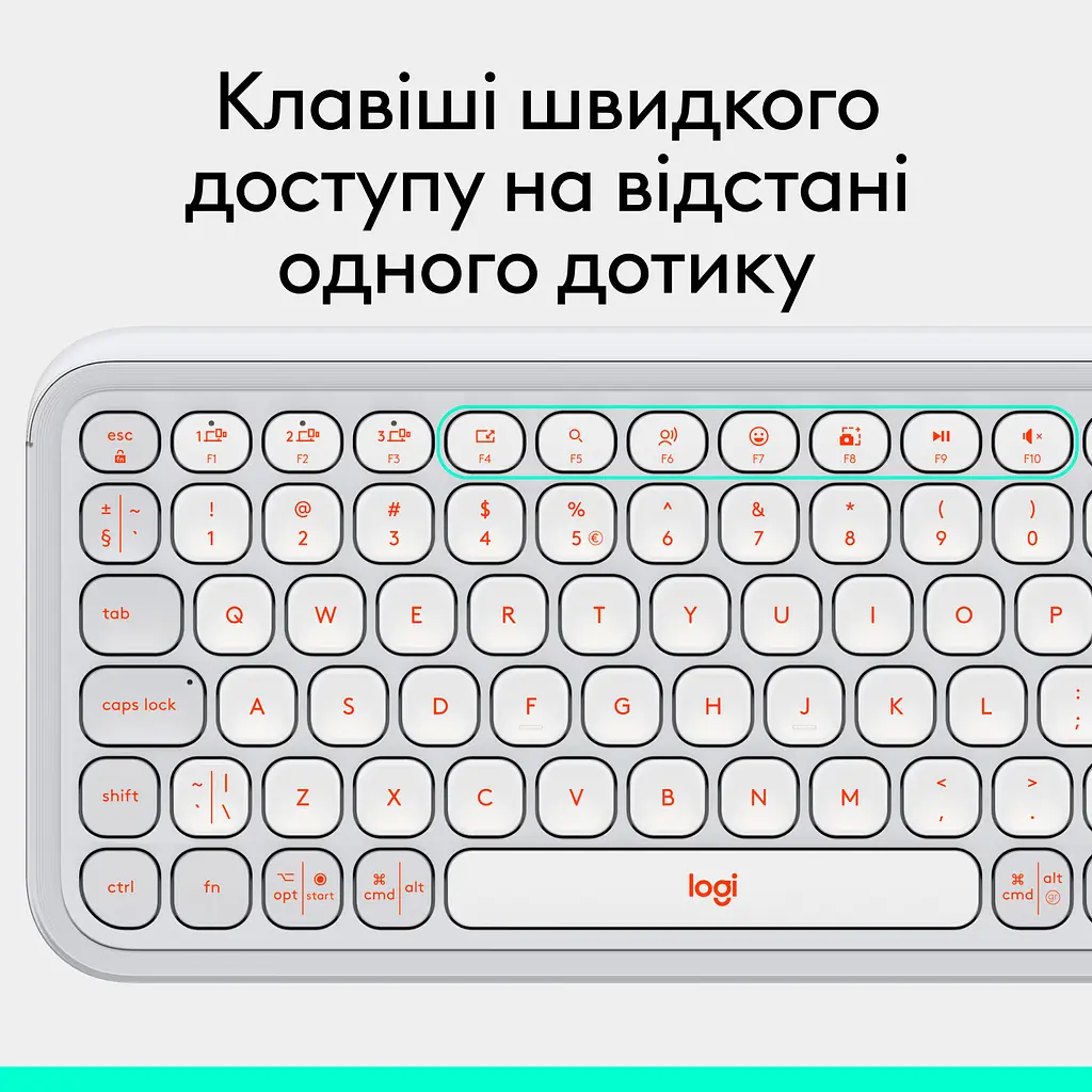 Клавиатура Logitech POP Icon Keys Bluetooth UA Off-White [920-013072] [118956] - фото 14